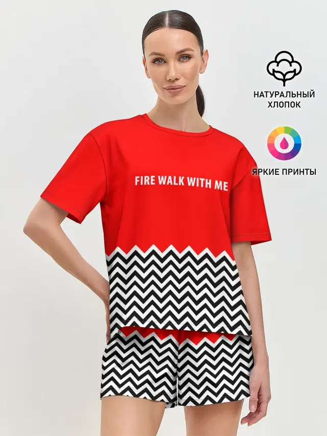 Женская пижама с шортами с принтом «Твин Пикс — Twin Peaks»