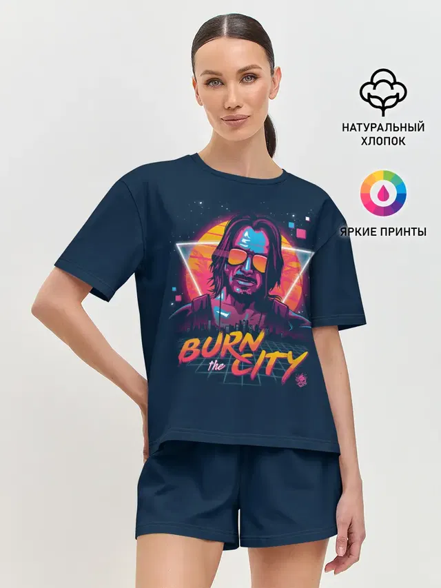 Женская пижама с шортами