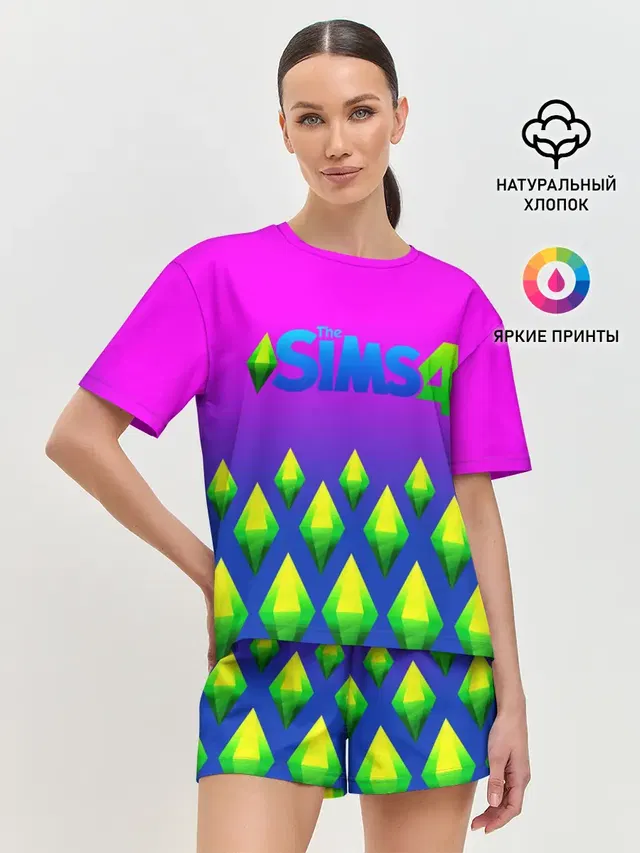 Женская пижама с шортами с принтом «The Sims — THE SIMS 4»
