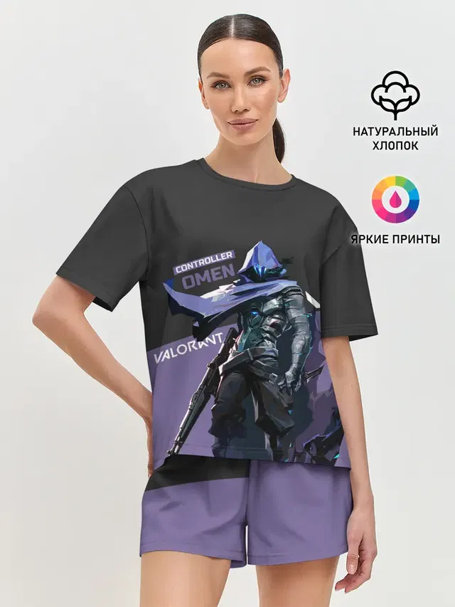 Женская пижама с шортами с принтом «Valorant — Valorant - Omen»