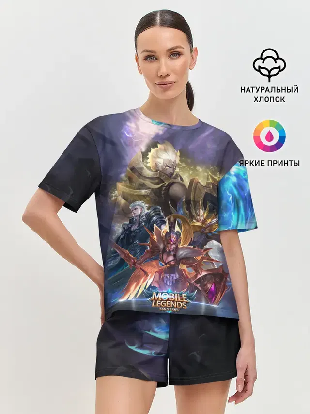 Женская пижама с шортами с принтом «Mobile Legends: Bang Bang»