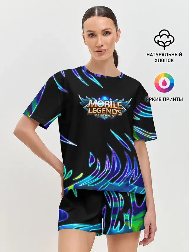 Женская пижама с шортами с принтом «Mobile Legends: Bang Bang»