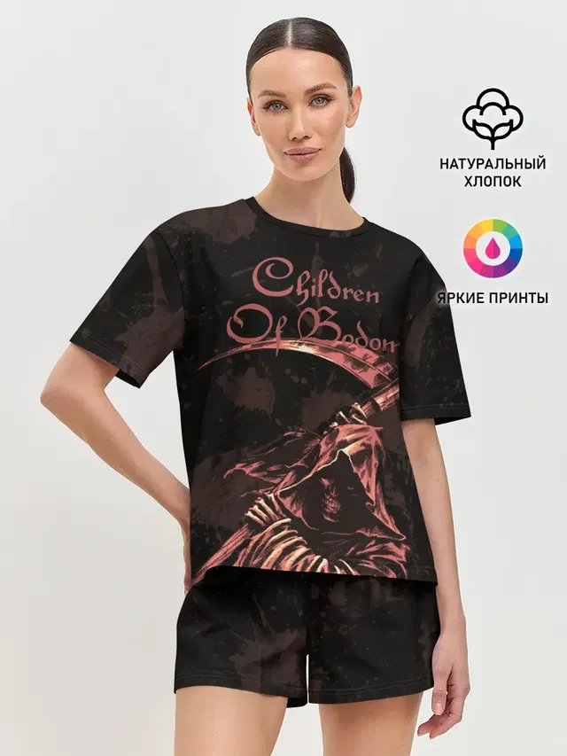 Женская пижама с шортами с принтом «Children of Bodom — Reaper»