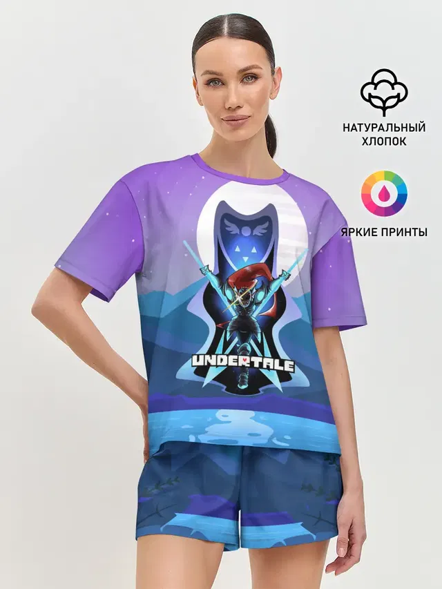 Женская пижама с шортами с принтом «Undyne the Undying»