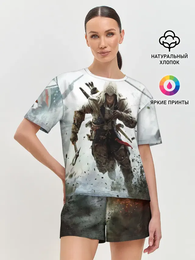 Женская пижама с шортами с принтом «ASSASSINS CREED — Assassin’s Creed 3»
