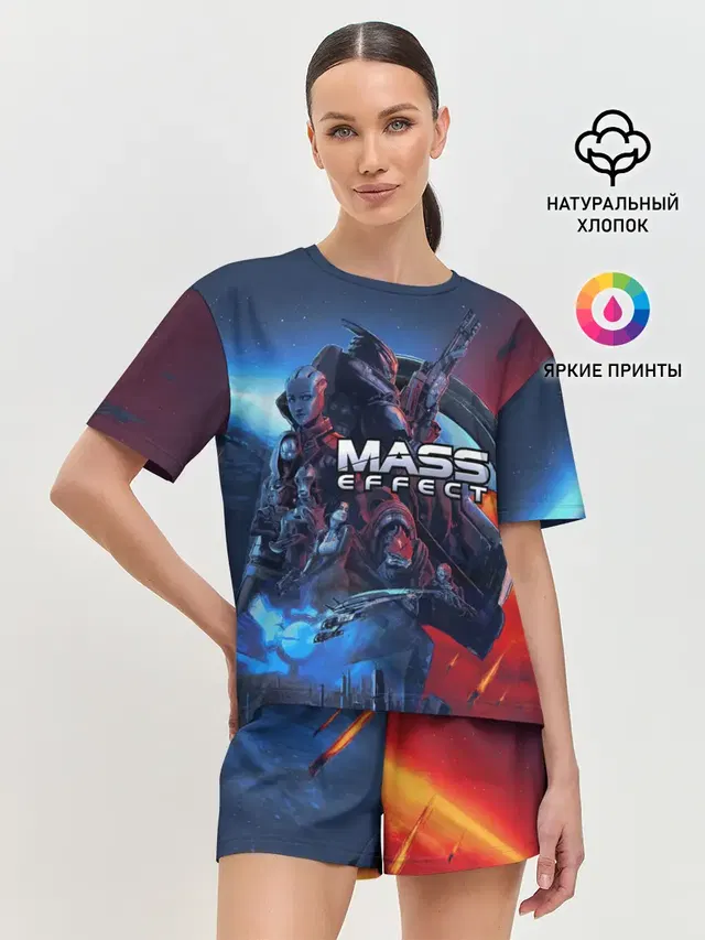 Женская пижама с шортами с принтом «Mass Effect — Mass EFFECT Legendary ed»