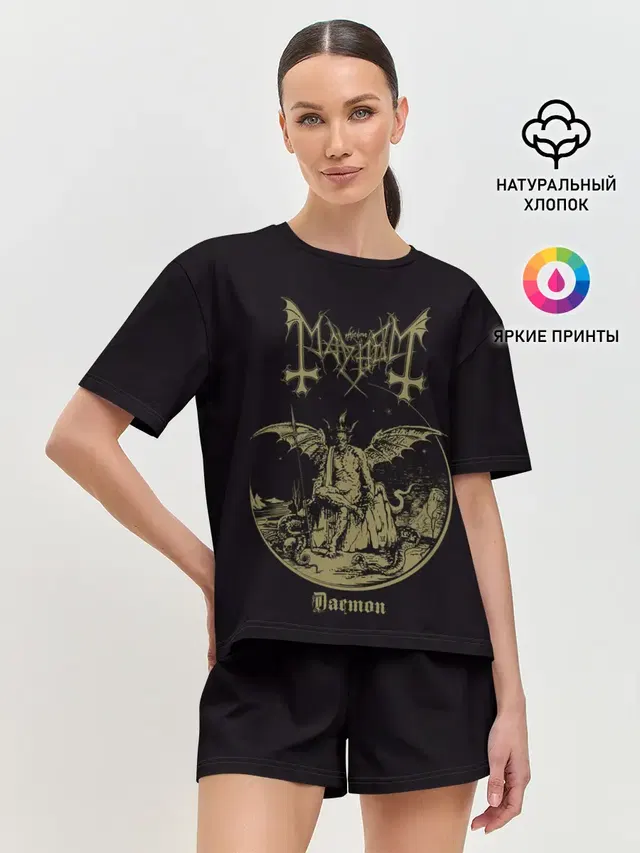 Женская пижама с шортами с принтом «Mayhem»