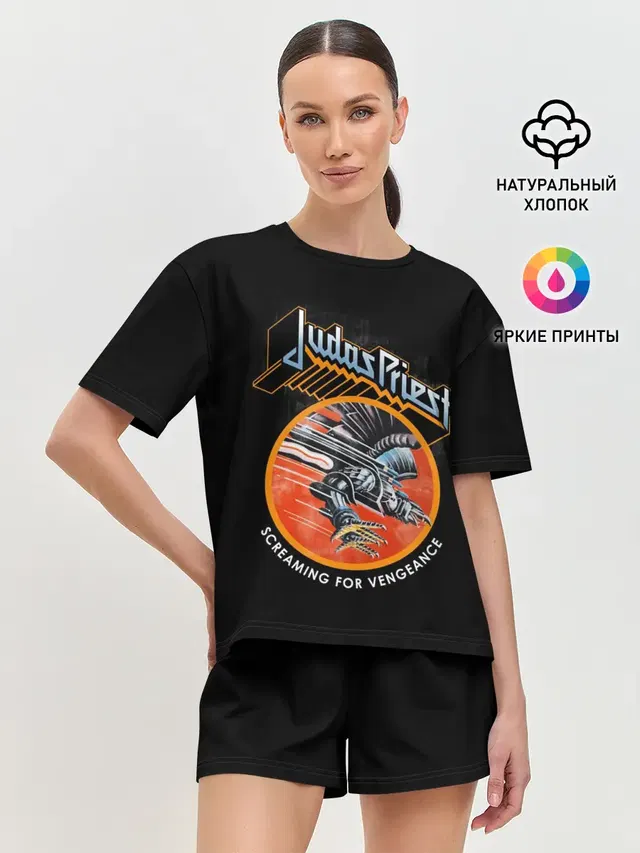Женская пижама с шортами с принтом «The Metal Bird»