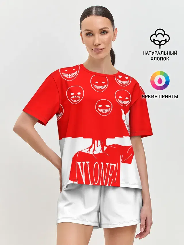 Женская пижама с шортами с принтом «Другие — многоголовый v love»