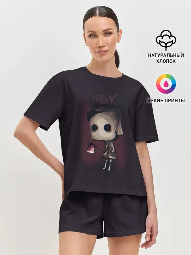 Женская пижама с шортами с принтом «Little Nightmares 2 mono»