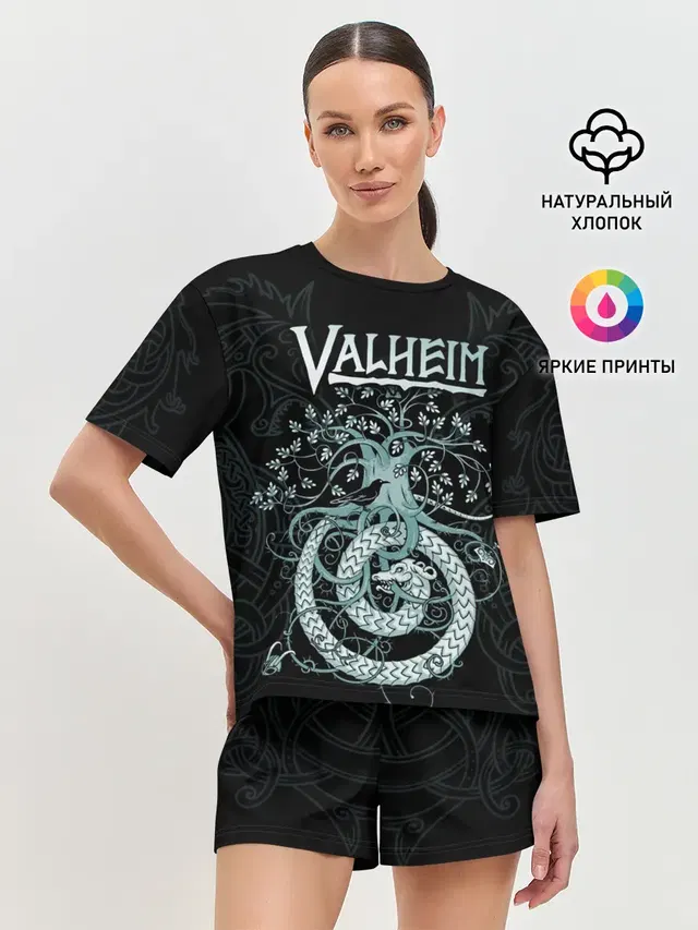 Женская пижама с шортами с принтом «Valheim»