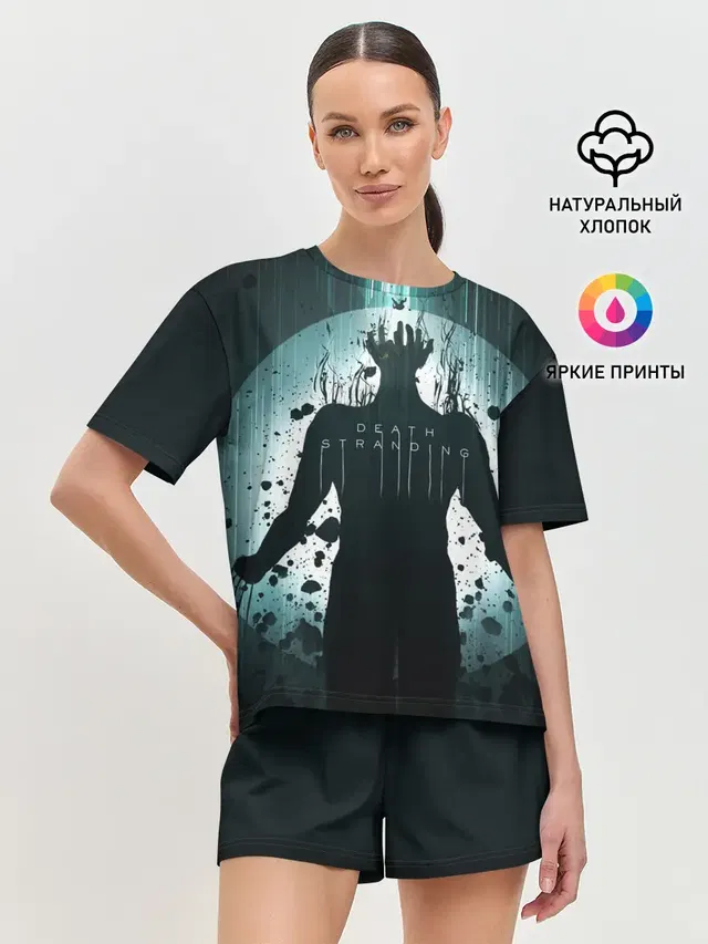Женская пижама с шортами с принтом «Silhouette»