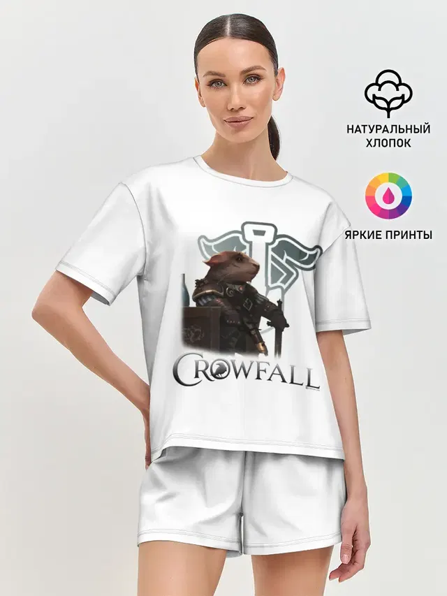 Женская пижама с шортами с принтом «Crowfall Duelist»