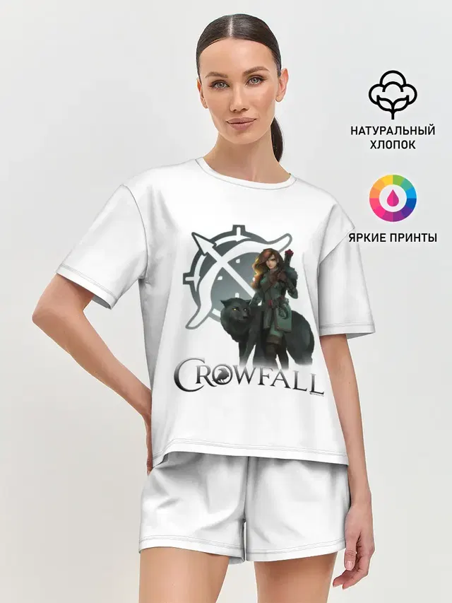 Женская пижама с шортами с принтом «Crowfall Ranger»