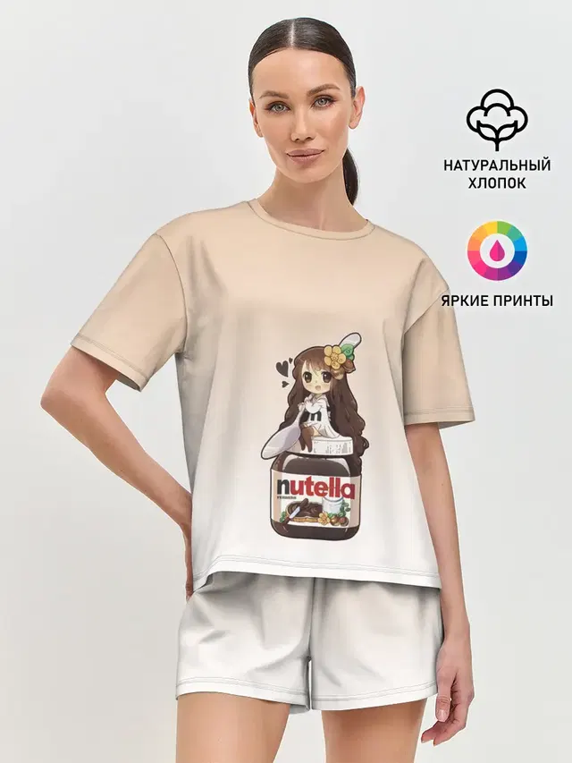 анимешная девочка с нутэллой