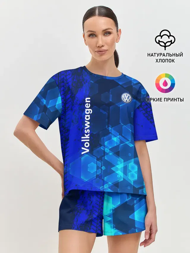 Женская пижама с шортами с принтом «Car logo»