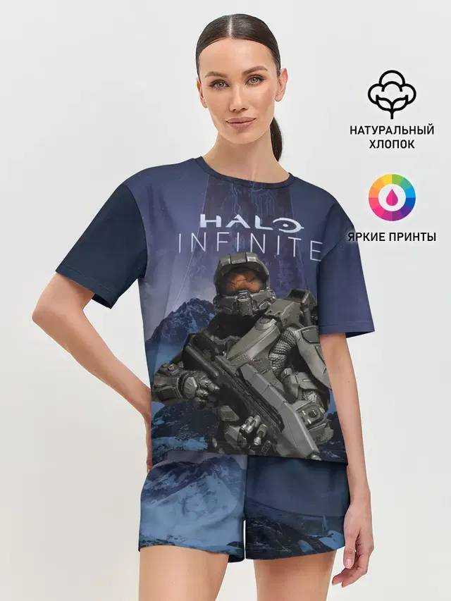 Женская пижама с шортами с принтом «Halo Infinite»