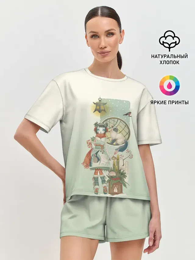 Женская пижама с шортами
