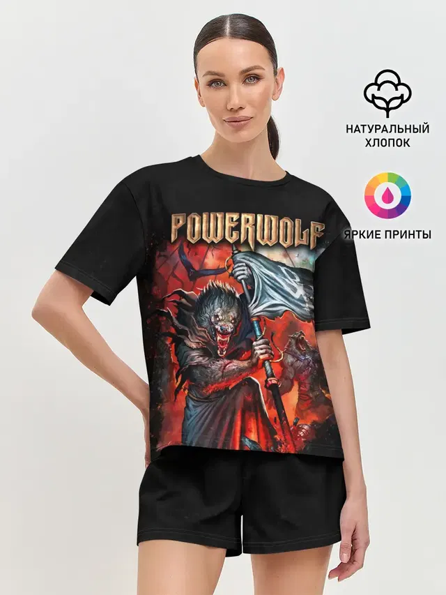 Женская пижама с шортами с принтом «Werewolf — Powerwolf»