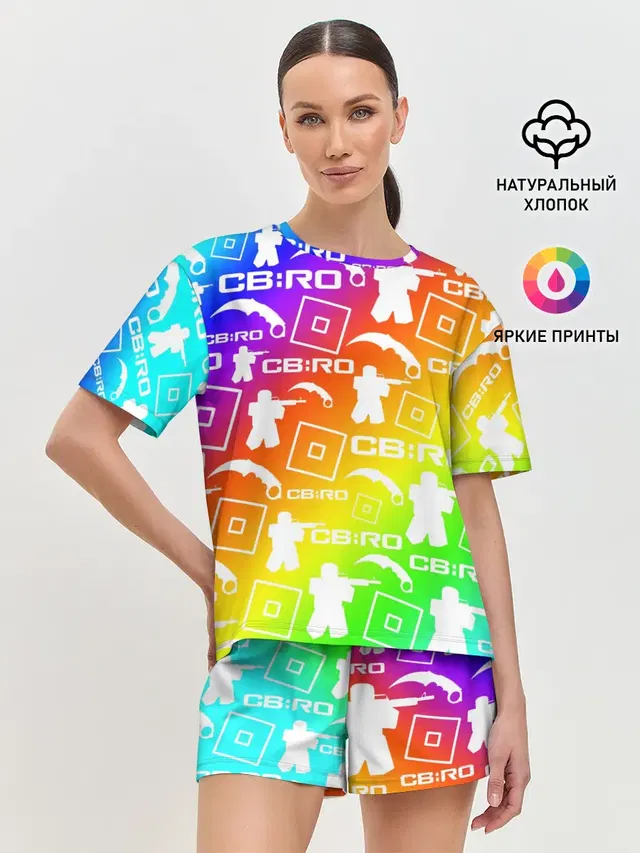 Женская пижама с шортами с принтом «Counter-Strike — COUNTER BLOX»