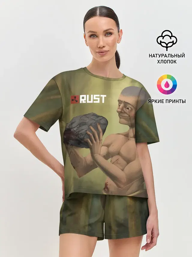 Женская пижама с шортами с принтом «Rust»