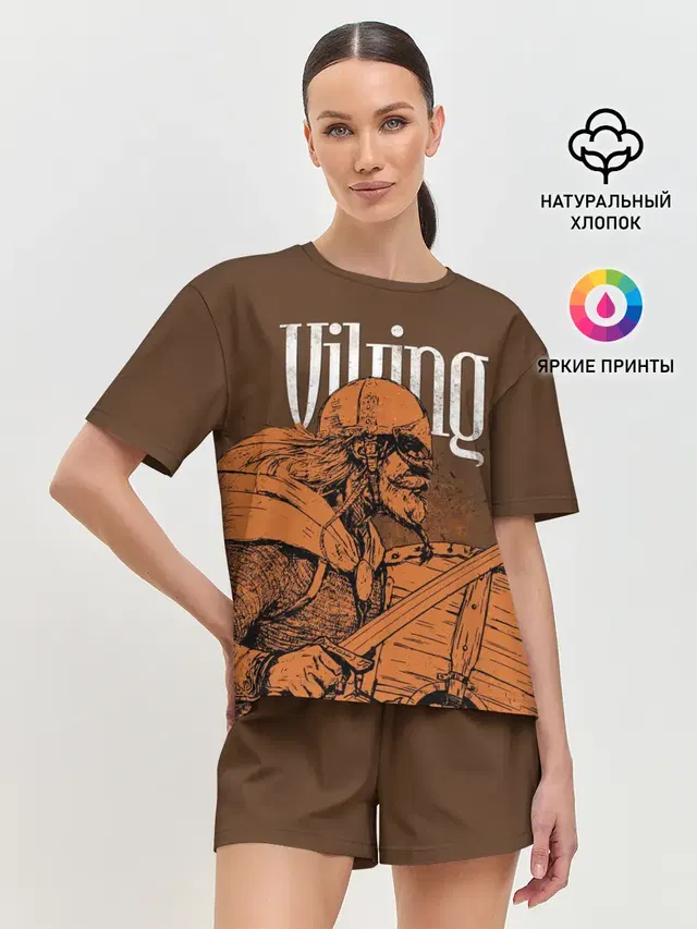 Женская пижама с шортами с принтом «Valheim — Viking»