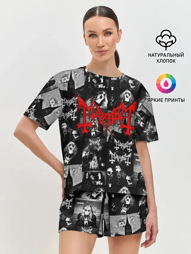 Женская пижама с шортами с принтом «Mayhem»