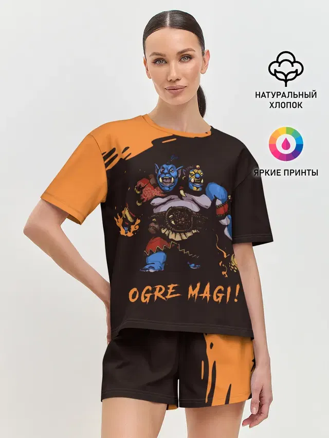 Женская пижама с шортами с принтом «Dota2 — Огр»