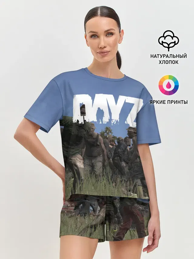 Женская пижама с шортами с принтом «Zombie»
