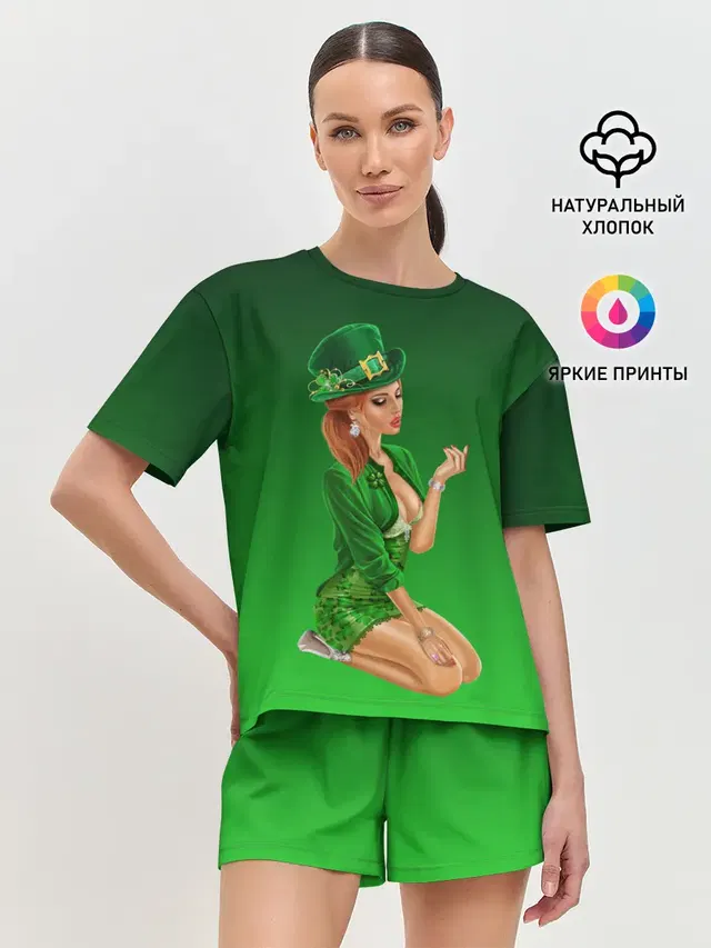 девушка лепрекон в зеленом