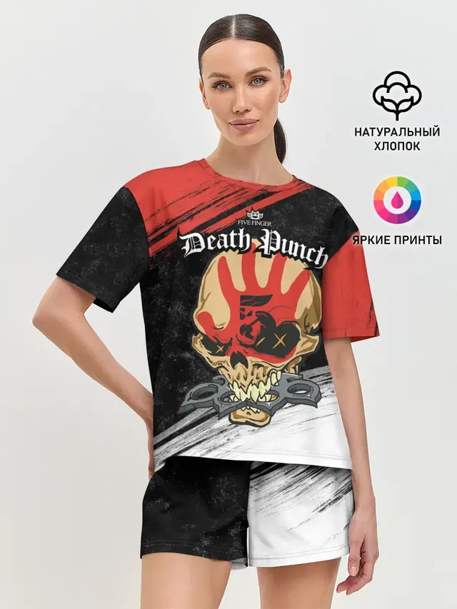 Женская пижама с шортами с принтом «Five Finger Death Punch — Five Finger Death Punch [7]»