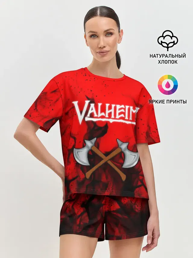 Женская пижама с шортами с принтом «Valheim»