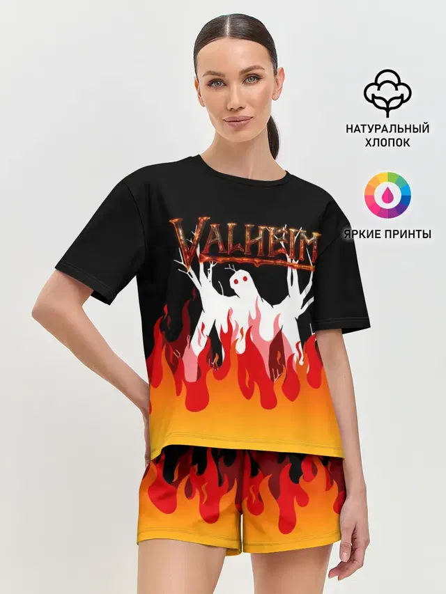 Женская пижама с шортами с принтом «Valheim»