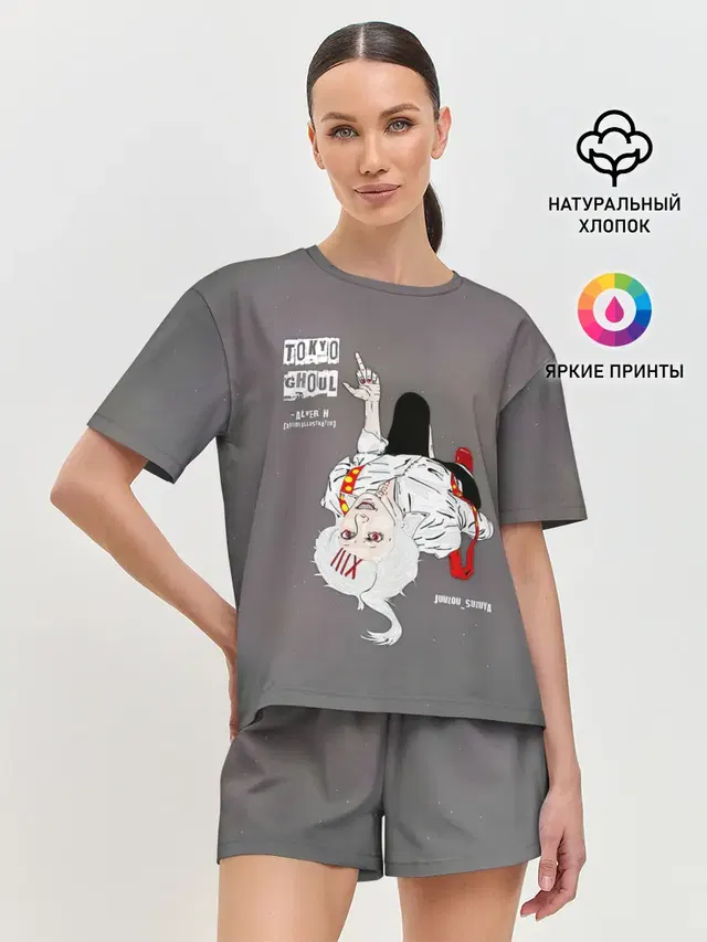 Женская пижама с шортами с принтом «Токийский Гуль — JUUZOU SUZUYA»
