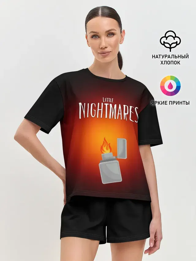 Женская пижама с шортами с принтом «Flame»