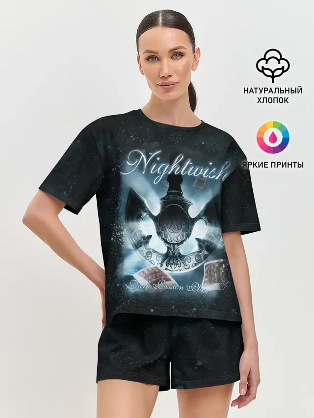 Женская пижама с шортами с принтом «Разный рок — NIGHTWISH»