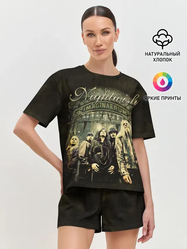 Женская пижама с шортами с принтом «Разный рок — NIGHTWISH»