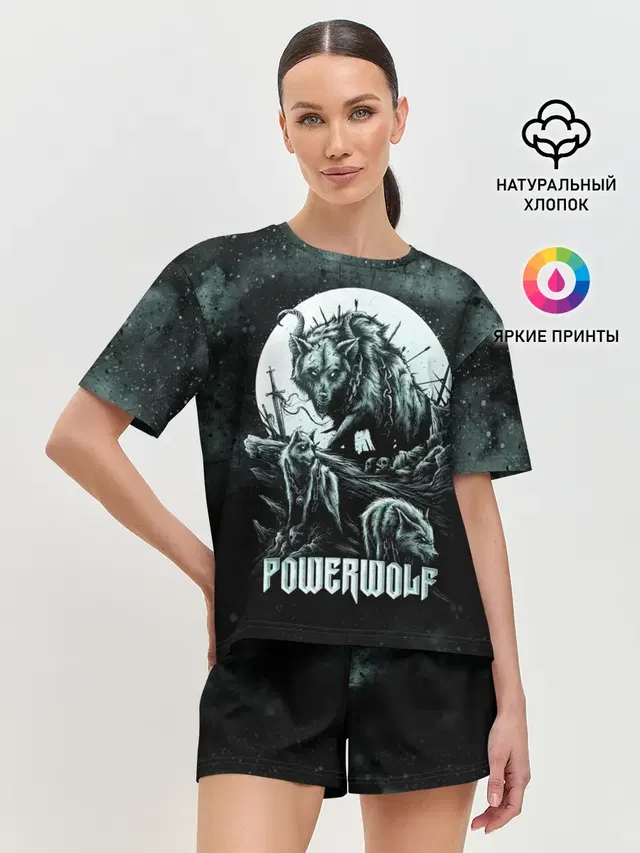 Женская пижама с шортами с принтом «Wolf — Powerwolf»