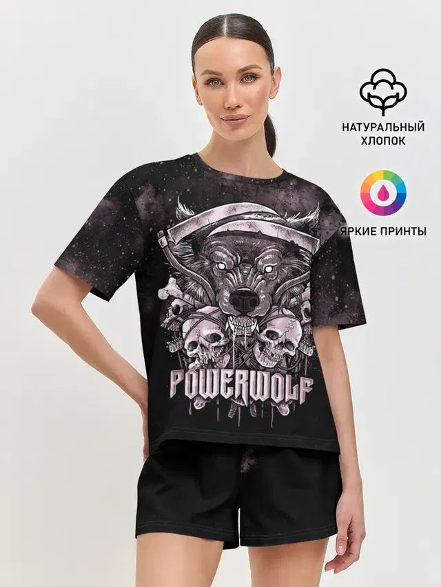 Женская пижама с шортами с принтом «Wolf — Powerwolf»