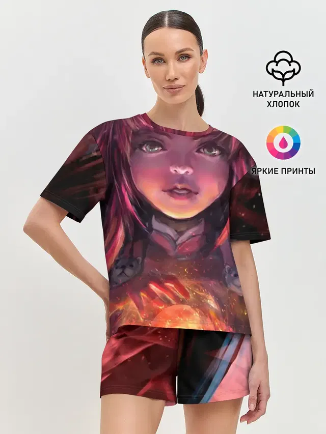 Женская пижама с шортами с принтом «Лига Легенд — ENNIE»