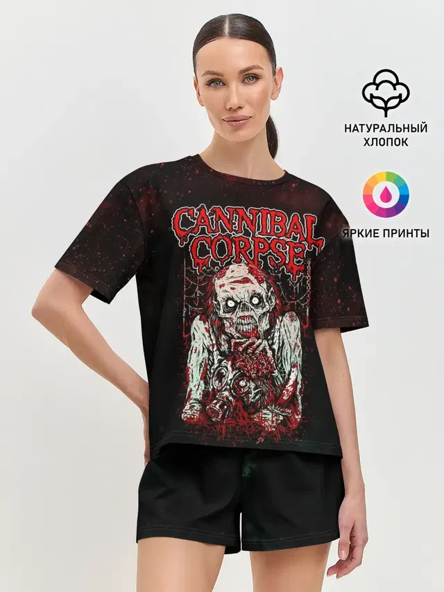 Женская пижама с шортами с принтом «Cannibal Corpse»