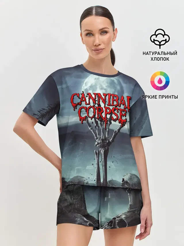 Женская пижама с шортами с принтом «Cannibal Corpse»