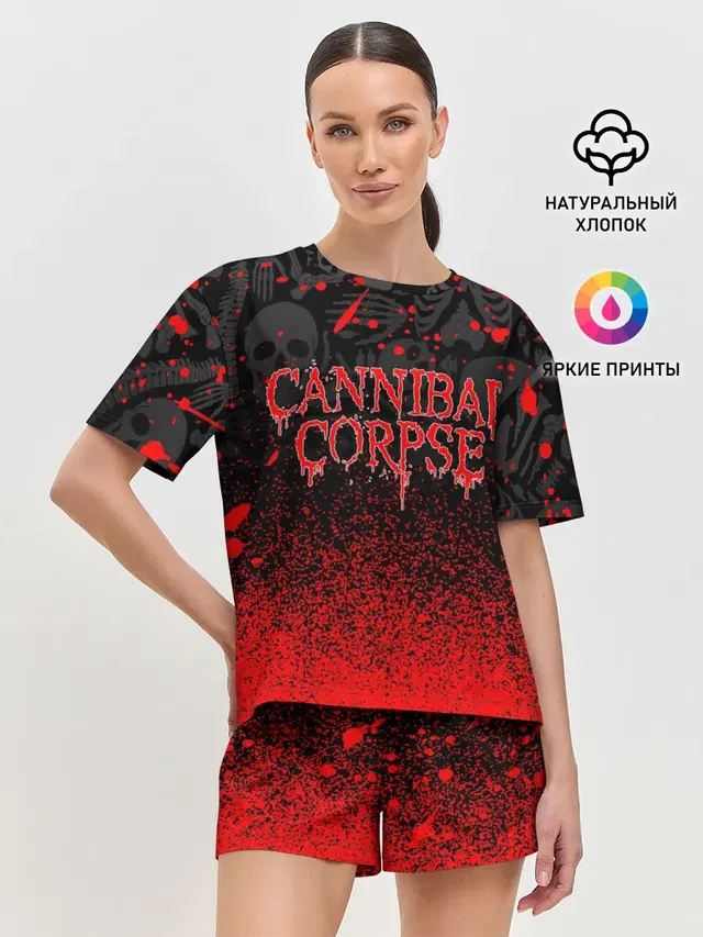 Женская пижама с шортами с принтом «Cannibal Corpse»