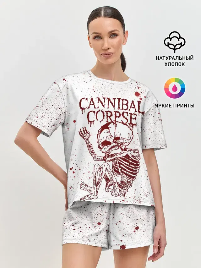 Женская пижама с шортами с принтом «Cannibal Corpse»