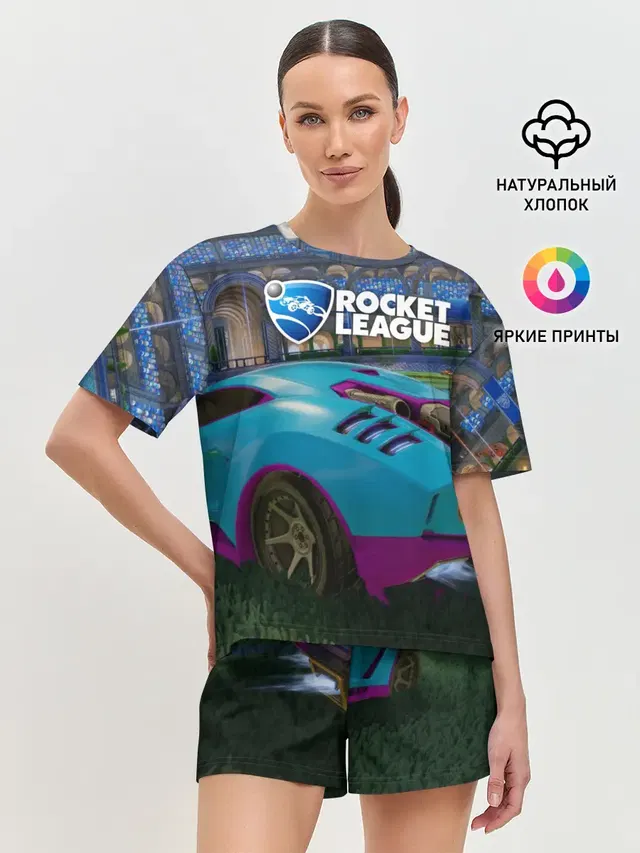 Женская пижама с шортами с принтом «Rocket League»