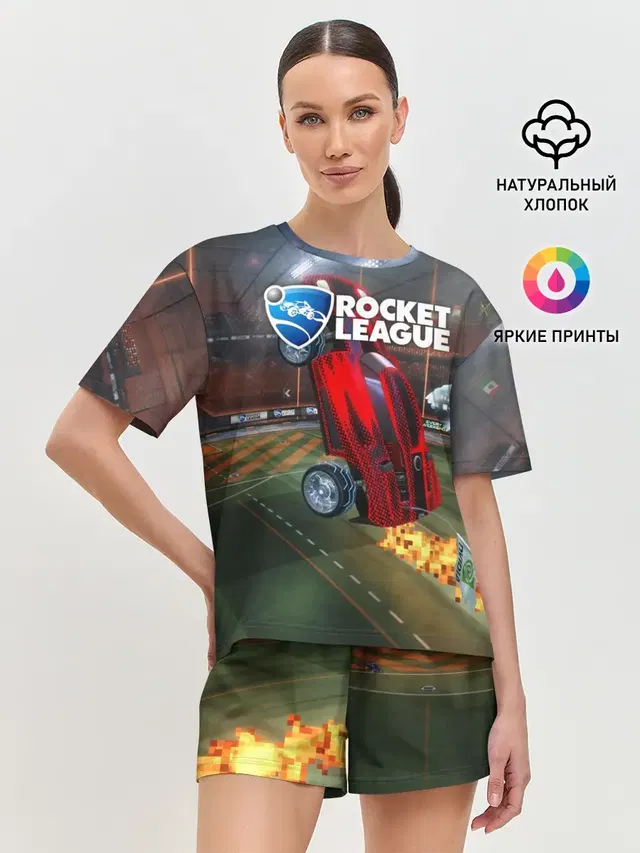 Женская пижама с шортами с принтом «Rocket League»
