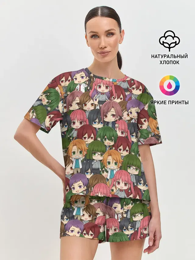 Женская пижама с шортами с принтом «Хоримия — Horimiya Chibi»