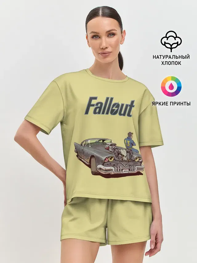 Женская пижама с шортами с принтом «Убежище 13»