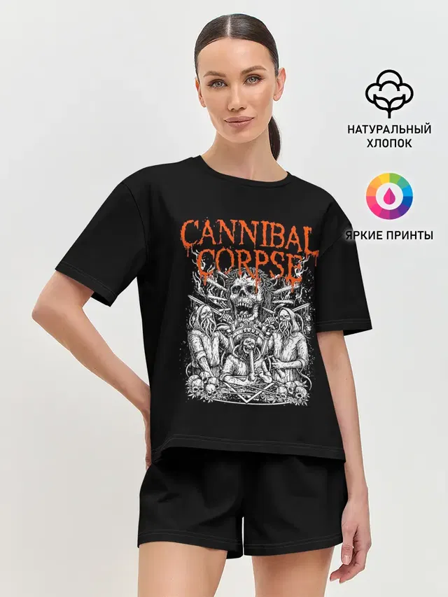 Женская пижама с шортами с принтом «Cannibal Corpse»