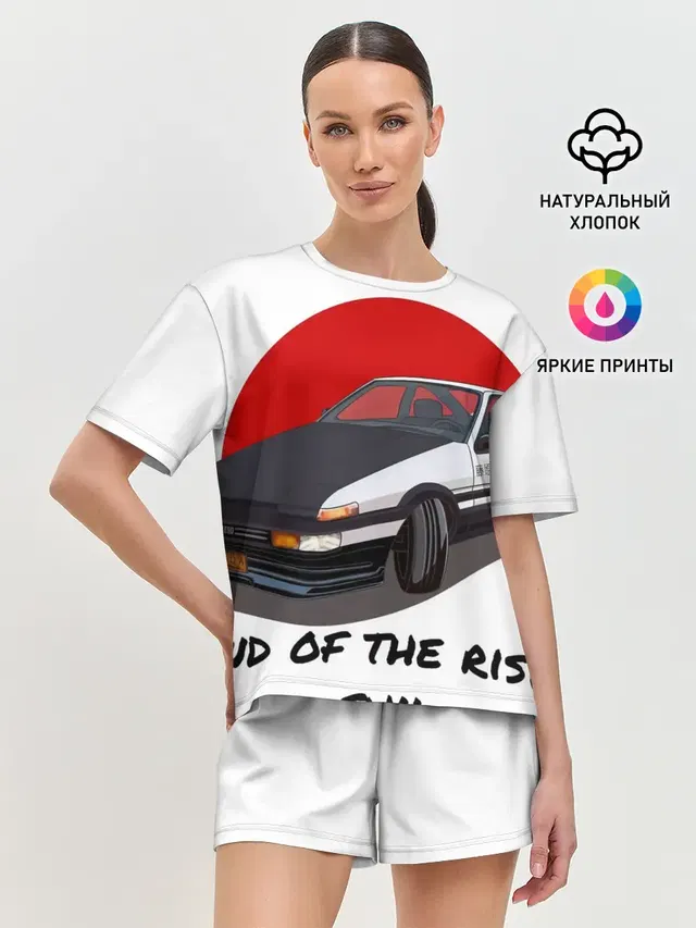 Женская пижама с шортами с принтом «Toyota Sprinter Trueno AE86 — Land of the rising sun»